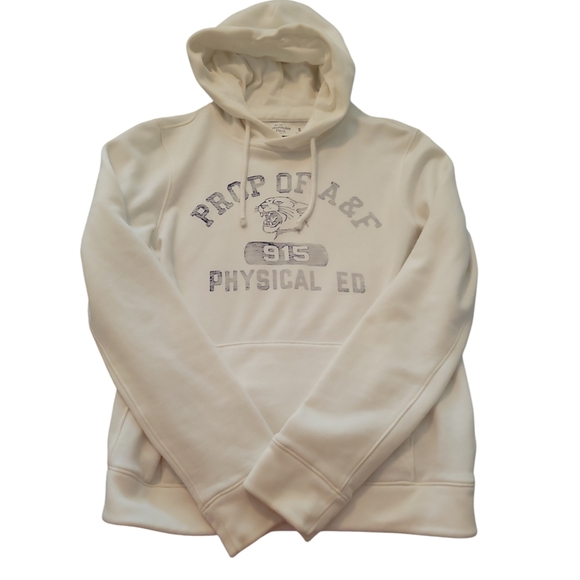 Abercrombie & Fitch Men's White Cream Hoodie - Picture 1 of 2